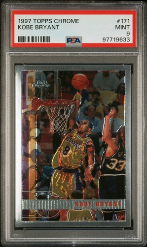 1997 TOPPS CHROME #171 KOBE BRYANT PSA 9
