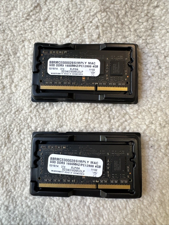 8GB RAM 2x4GB Elpida PC3-12800S Laptop Memory Module EBJ40UG8EFU5-GNL-F - Image 3 of 4