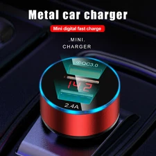 2.4A Dual Port LED Display USB Car Quick Charger 12-24V Cigarette Lighter Socket