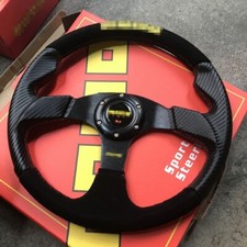 14 Carbon Fiberleather Pvc Suede Racing Steering Wheel 350mm - Car Upgrade