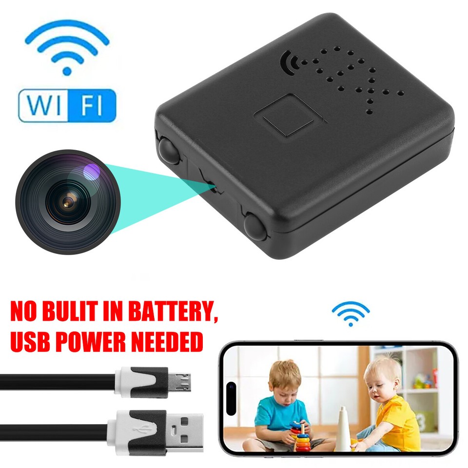 Mini Home Security Cam Mini Wifi Camera 1080P HD Night Vision Motion ...