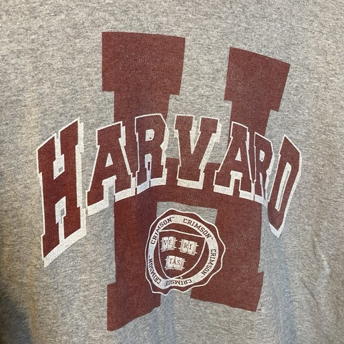 VTG Harvard University T-Shirt Men’s XL Grey Veritas Official Crest Seal 1990s - Afbeelding 4 van 7