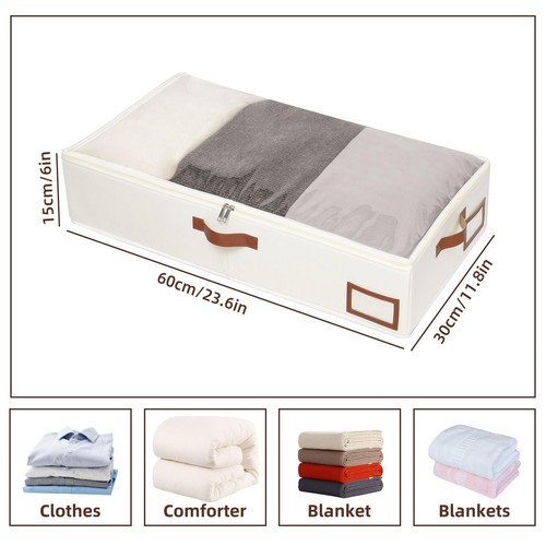 Under Bed Storage Containers 2 Pack Under Bed Clothes Organizer With Sturdy Zipp - Picture 6 of 6
