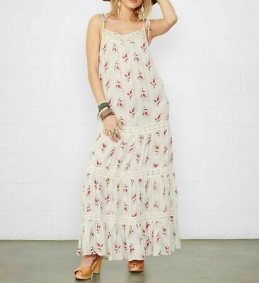 ralph lauren crochet lace dress Denim & Supply Ralph Lauren Paisley Printed Maxi Dress Crochet Lace L NEW  279640