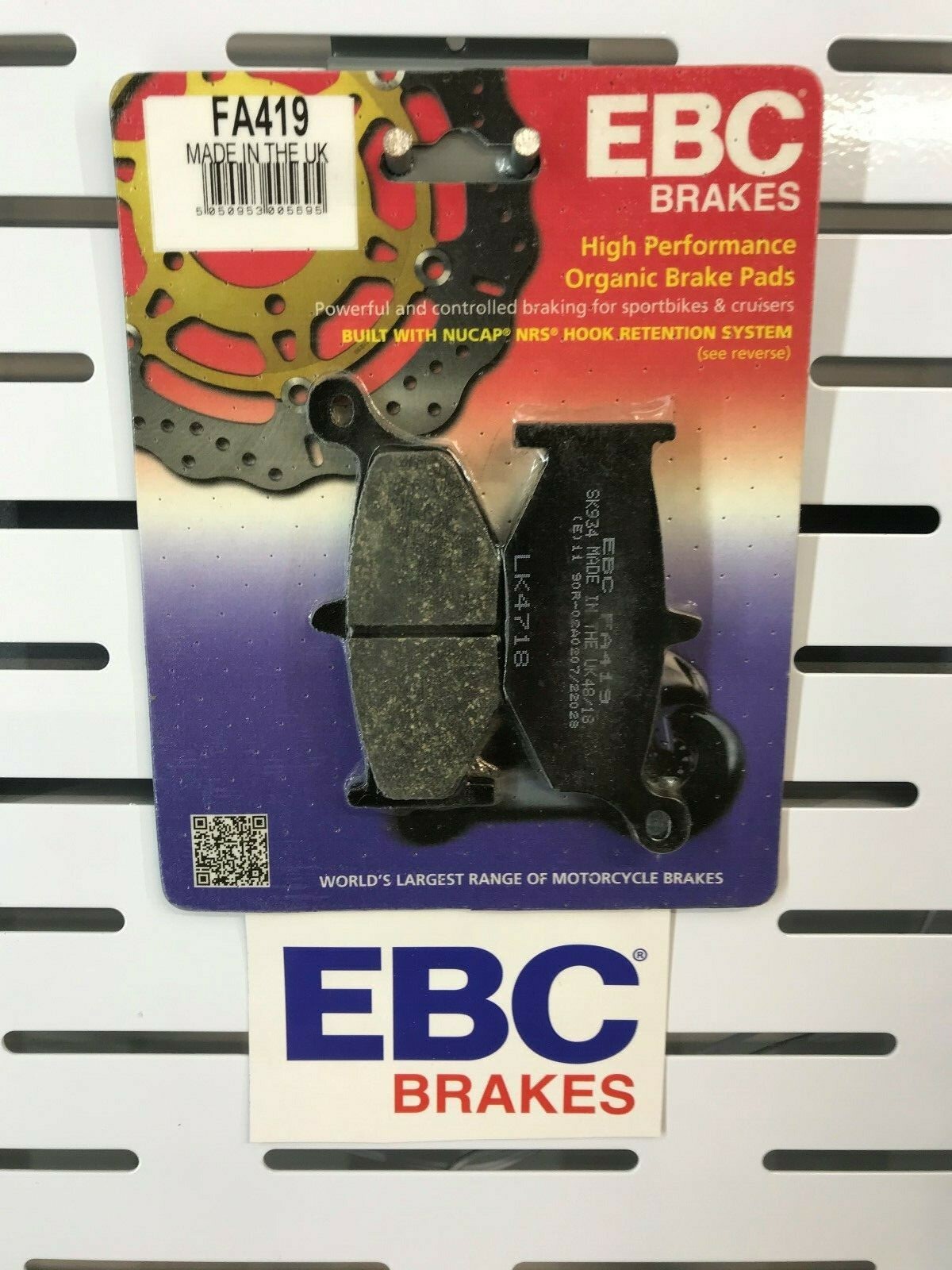 REAR BRAKE PADS FOR GSR600 SUZUKI 2006 TO 2008 EBC FA419
