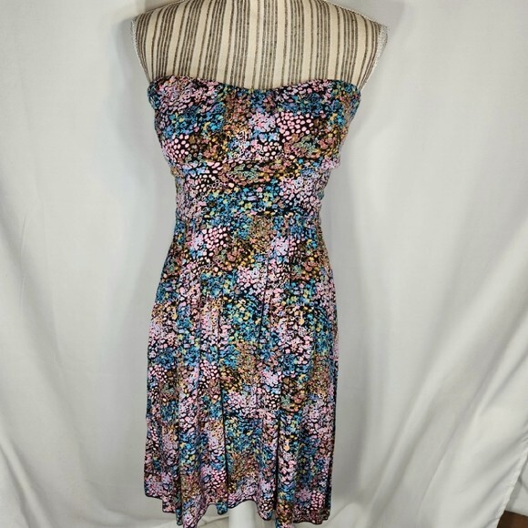 black chiffon dress mini Drifting Away Chiffon Mini Dress Black / White Stripe main image 0