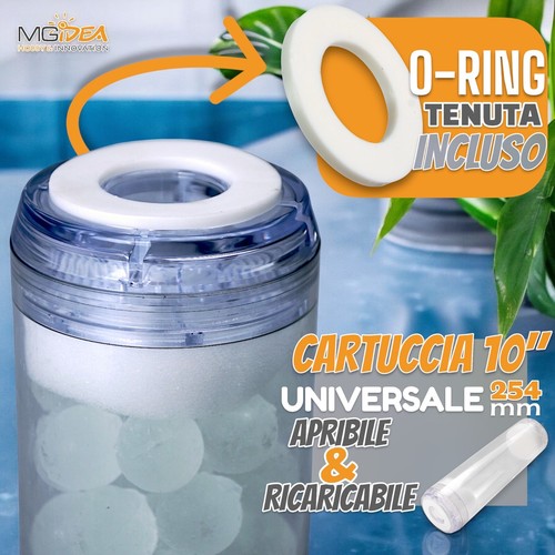 FILTRO ACQUA CARTUCCIA ANTICALCARE POLIFOSFATI SISTEMA FILTRAZIONE UNIVER SALE - Foto 6 di 10