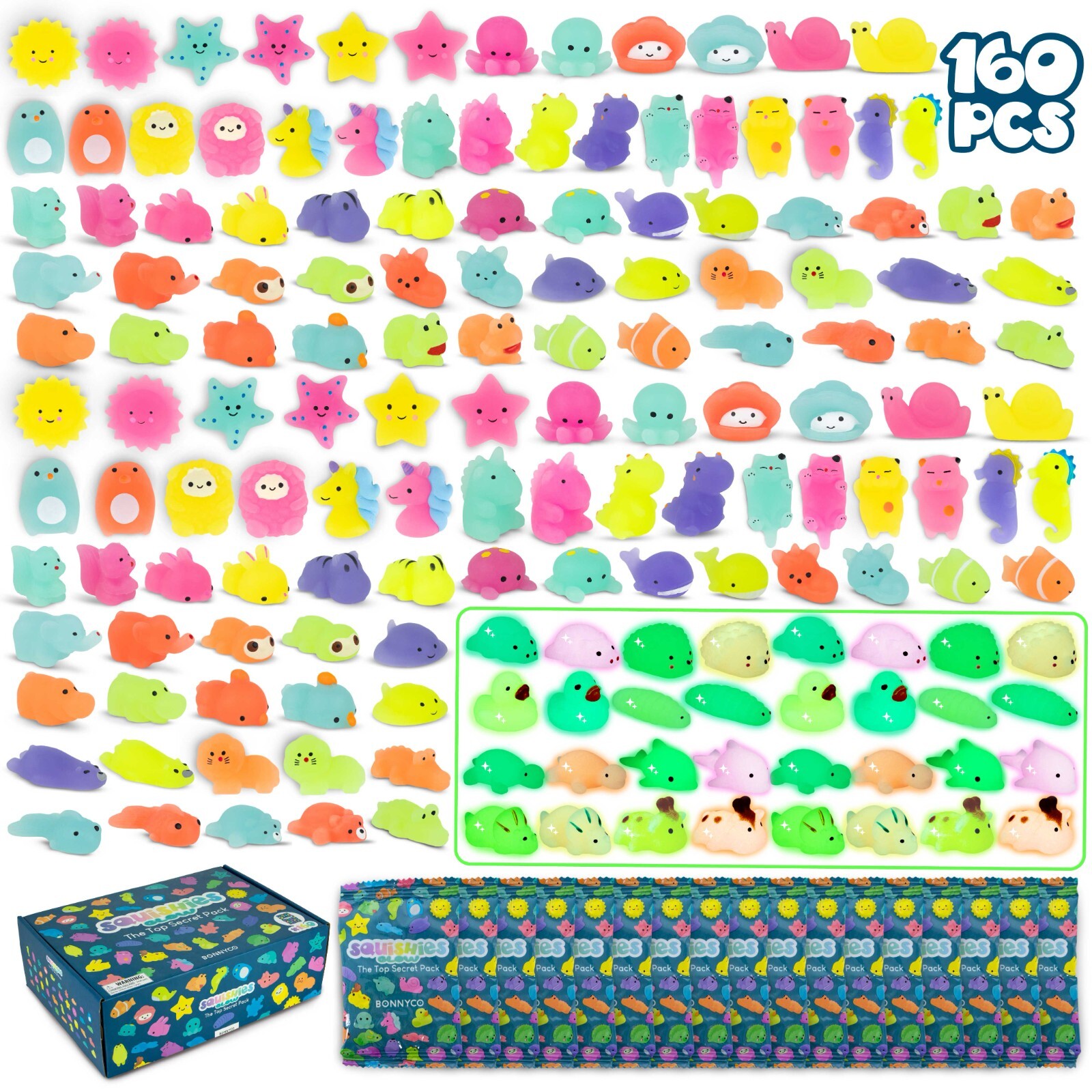 Squishy Piccoli Gadget Compleanno Bambini Pack 160 - BONNYCO Regalini Fine Festa