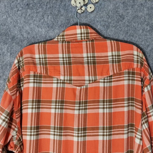 Levi's Strauss Flannel Shirt L Pearl Snap Western Pockets Collared Long Sleeve - Picture 8 of 12