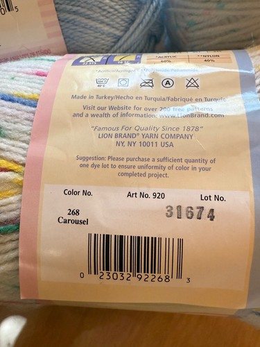 Mixed Lot of Baby Yarns Lion Brand Baby soft and Bernat Baby plus others - Picture 2 of 12