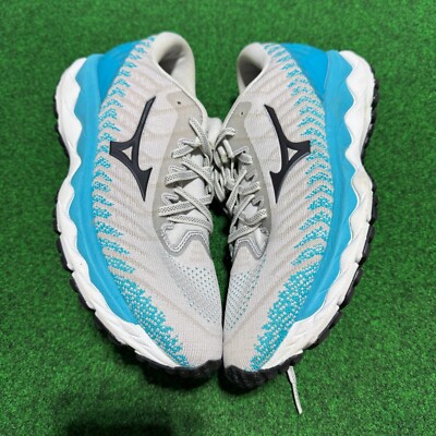 Mizuno Wave Sky 04 Knit Shoes Womens 9.5 Gray Blue Black Daily Road Jogging