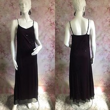 * KLASS COLLECTION * BLACK/MAGENTA EVENING DRESS SIZE UK 10 ( Q30 )