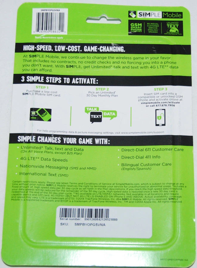 Simple Mobile Bring Your Own Phone BYOP SIM Activation Kit NEW - Image 2 of 3
