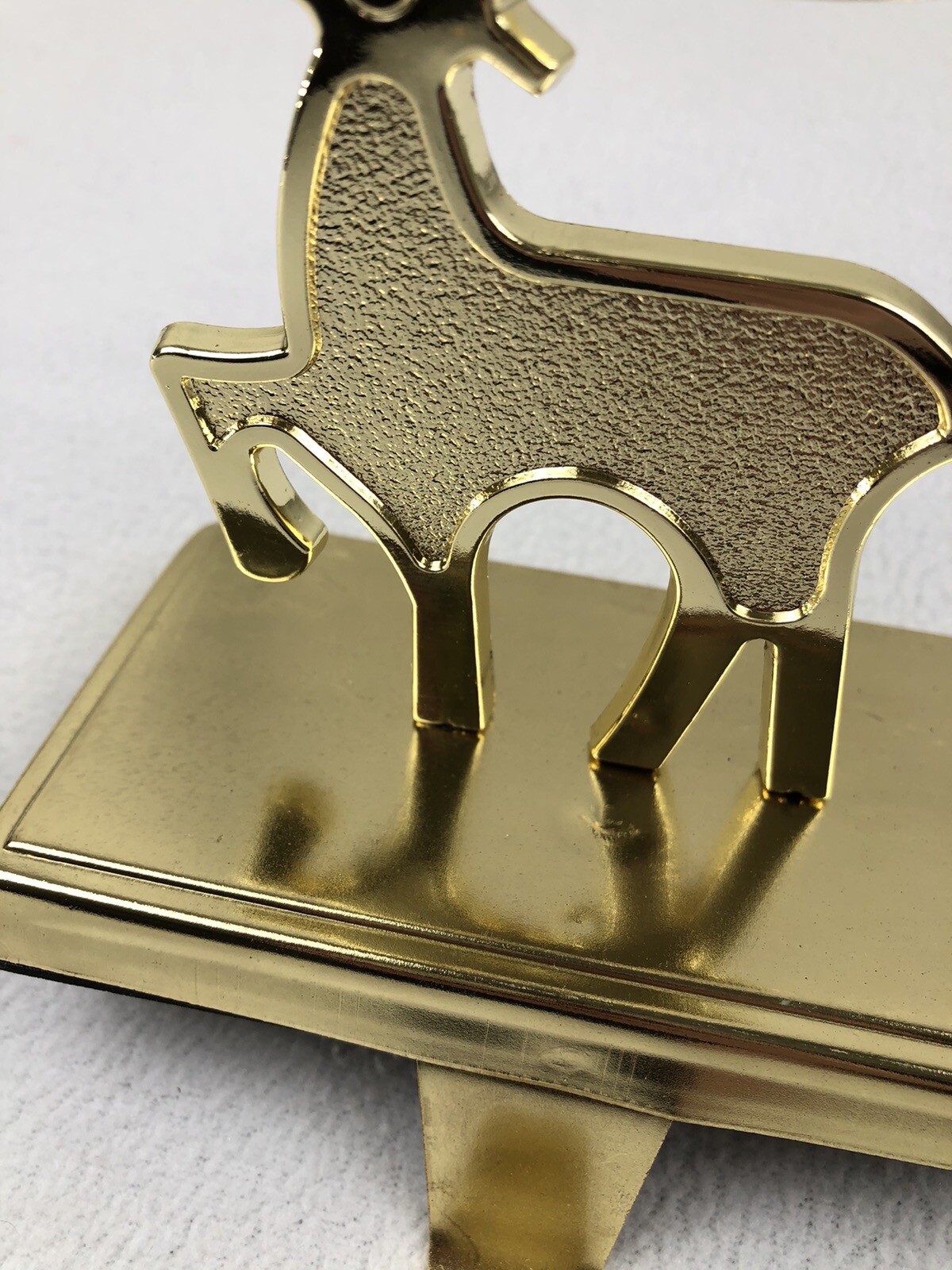 Christmas Stocking Holder Gold Reindeer Stocking Hanger Mantel