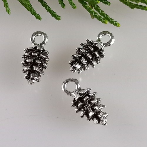 7*15 mm hágalo usted mismo colgante de joyería de piña aleación de plata tibetana dije 100 piezas - Imagen 8 de 11