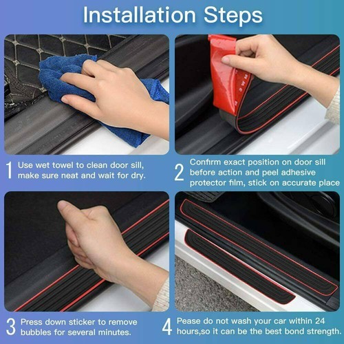 4pcs (Stickers Door Edge) Carbon Car Door Sills Guard Car Door Protectors a ζ - Picture 3 of 10