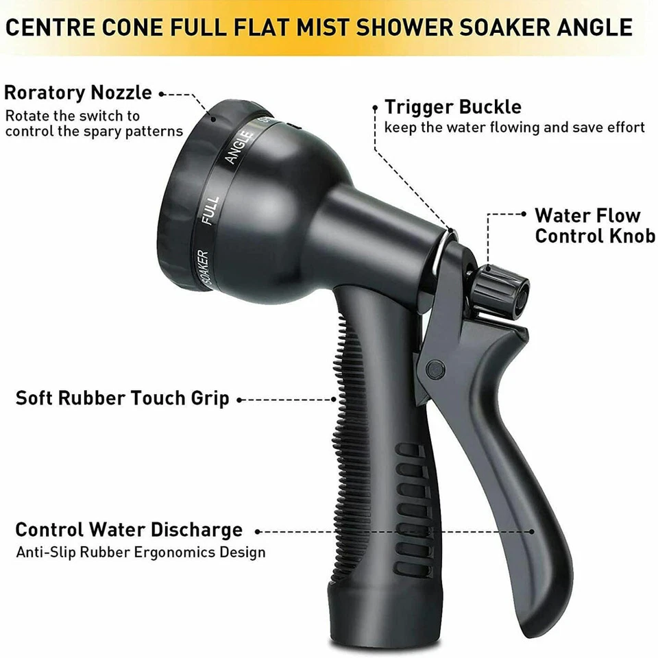 100FT Expandable Flexible Garden Water Hose Pipe Spray Gun Blue Garden Hose Pipe - image 2 of 4