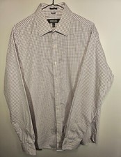 Kenneth Cole Reaction Shirt Size Large Slim Fit 16 34-35 Long Sleeve Button Up L
