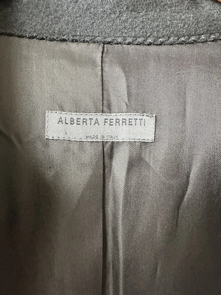 Alberta Ferretti Abrigo Negro Talla 42 M 8 Foto 4 de 4
