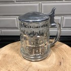 VTG Bohemian Mug Cut Clear Glass Beer Mug with Lid — photo 2