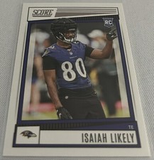2022 Panini Score Football Isaiah Likely Baltimore Ravens Rookie #372