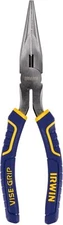 IRWIN VISE-GRIP Long Nose Pliers with Wire Cutter, 8, Blue, Stainless, Yellow 