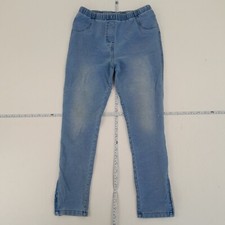 NEXT JEGGINGS 8 BLUE WOMENS SKINNY DENIM STRETCH ZIP 3/4 LENGTH