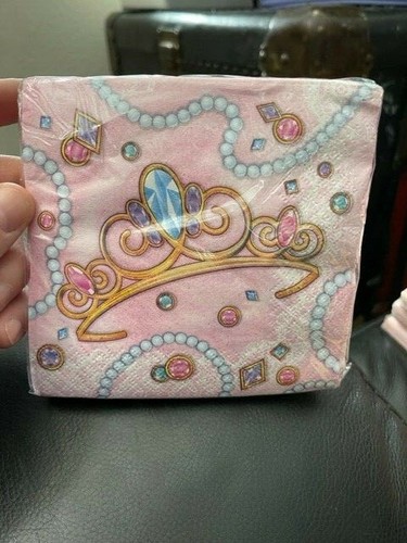 Unique Pink Princess Beverage Napkins 16 Count New!!!