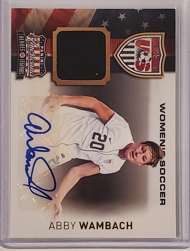 2012 Panini Americana Abby Wambach #1 Her. & Leg. material & Signature /59