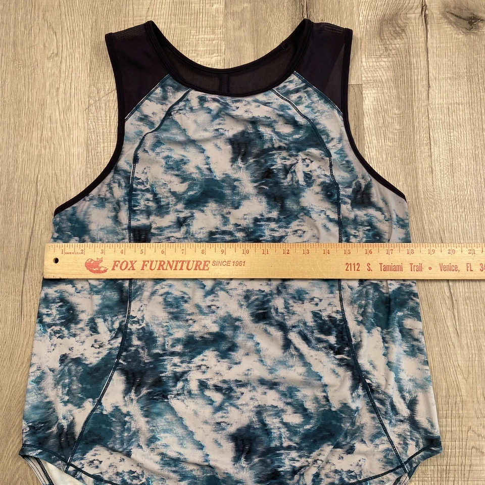 Lululemon Womens Size 8 Tank Top Floral Print Mesh Open Back Sleeveless Yoga - Image 4 of 4