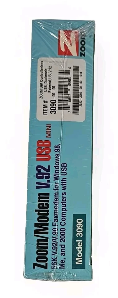 Zoom 3090-00-00 V.92 / V.44 USB External Controllerless Fax Modem  - NEW/SEALED! - Image 4 of 4