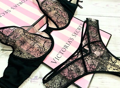 Victoria's Secret LUXE LINGERIE Unlined Floral Embroidered Plunge