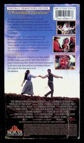 Fiddler on the Roof (1971) 1996 Double VHS NOS V Factory Sealed MGM/UA Watermark - Imagen 2 de 6