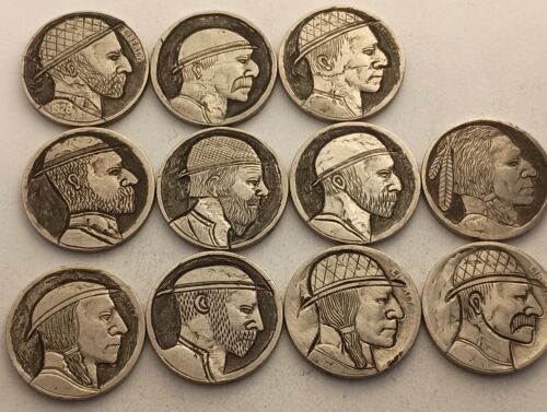 11 Hand Carved Hobo Nickels - 第 1/7 張圖片