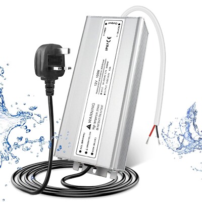 12V 100W Netzteil IP67, 8,3A Outdoor Wasserdicht LED Treiber mit Stecker, AC 240