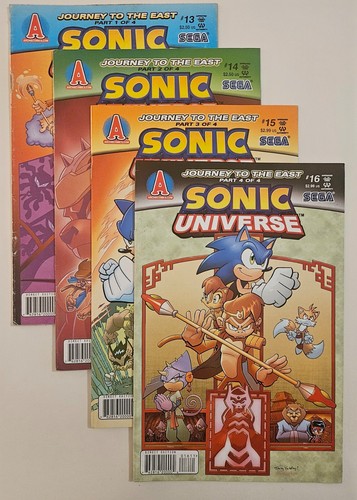 SONIC UNIVERSE Komplett LOT Reise in den Osten #13,14,15,16 Archie Comics Selten