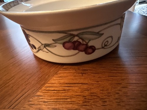 Vintage Fruit Soup/Salad/Serving Bowl Dansk China Umbrian Fruits Pattern 6 3/4" - Picture 6 of 13