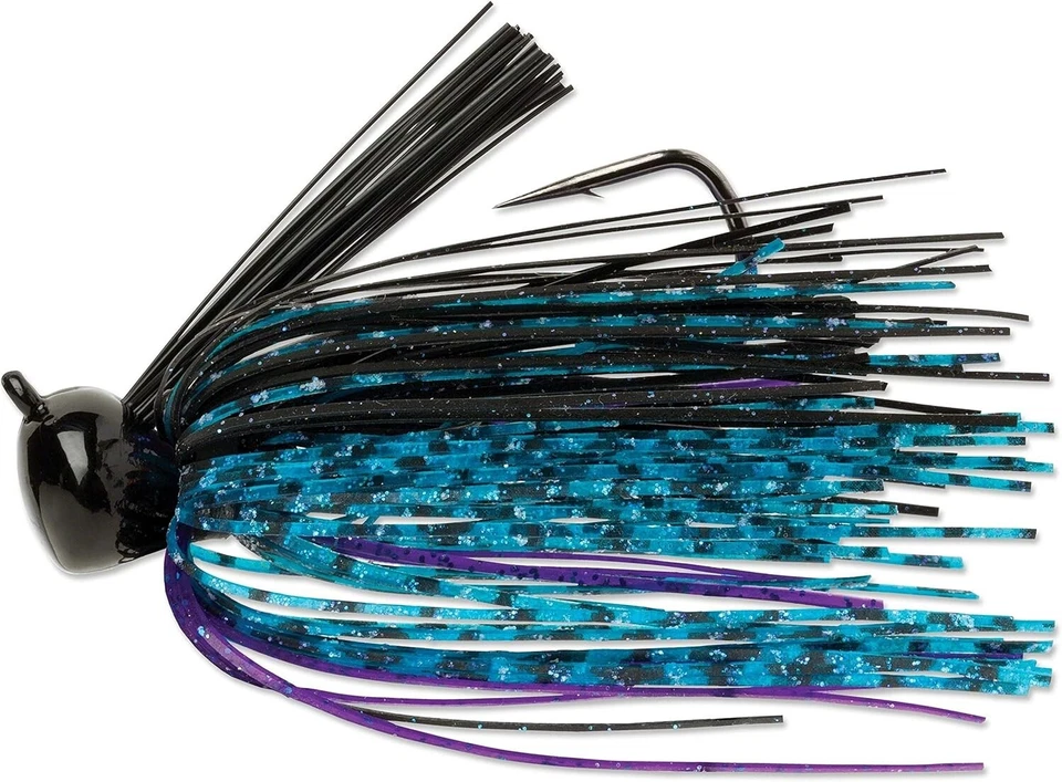 NEW Terminator Weedless Football Jig. 1/2 OZ. Black Blue Purple Combo - Image 4 of 4
