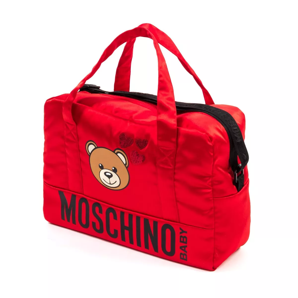 NWT Love Moschino Luxury Red Satin Diaper Bag Changing Pad