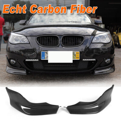 Genuine Carbon Fiber Front Splitter Flaps Spoiler Fits BMW 5 Series E60 M Package 2003-2009