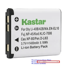 Kastar Replacement Battery for Casio NP-80 NP-82 BC-80L & Casio Exilim EX-S8