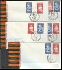 NEW ZEALAND HEALTH ILLUSTRATED FDC 1961 (x5) DIFFERENT CAMP CANCELS (16/D18800)