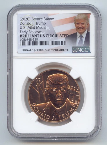 (2020) Bronze 34mm Donald J. Trump US Mint Medal, NGC BU Early Releases