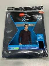 HANES MENS PREMIUM X-Temp Thermal Crew Size M Color Black