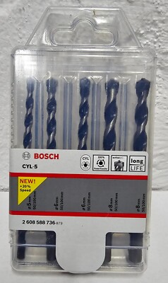 BOSCH Steinbohrer Satz (5-teilig, Ø 5 6 8mm) CYL-5 Betonbohrer Set Granitbohrer