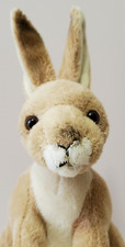 Adventure Planet Kangaroo Plush 8" Stuffed Beige White Pouch Stands Wired Feet