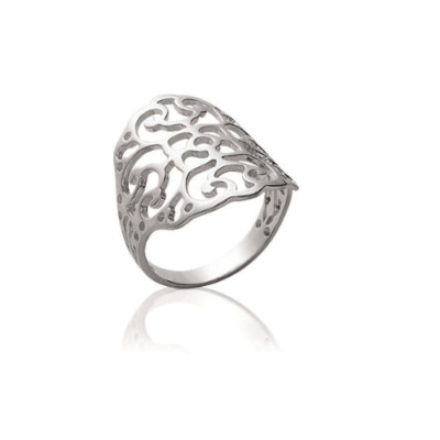 Bague En Argent Massif Multi-rangs Ajourée - Taille 59/60 - Occasion - Bijou Français Ancien - Design Ouvragé