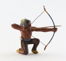 alte Massefigur Wildwest Indianer mit Bogen Bogensch&uuml;tze Western Cowboy