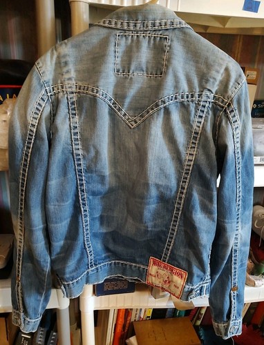 Giacca jeans True Religion World Tour Jimmy Super T blu uomo taglia large bella! - Foto 3 di 12