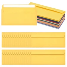 100 Pack Mixed Color #10 Business Envelopes, Letter Size Envelopes